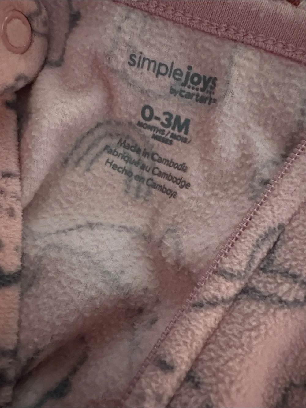 Carter's Pink Animal Print and Cream Floral Footed One-Pieces